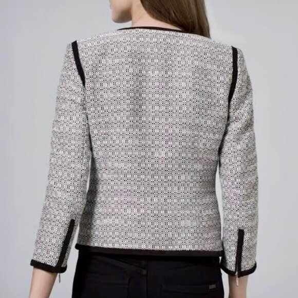 White House Black Market Textured Weave Polished Career Zipped Blazer [size 8] - Picture 8 of 10